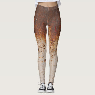 Leggings Peinture à peeling, texture murale rouillée.