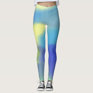 Leggings peinture abstraite à l'aquarelle