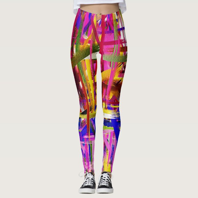 Leggings Peinture Abstraite colorée #15 (Devant)