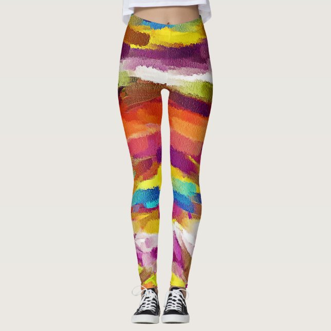 Leggings Peinture Abstraite colorée #4 (Devant)