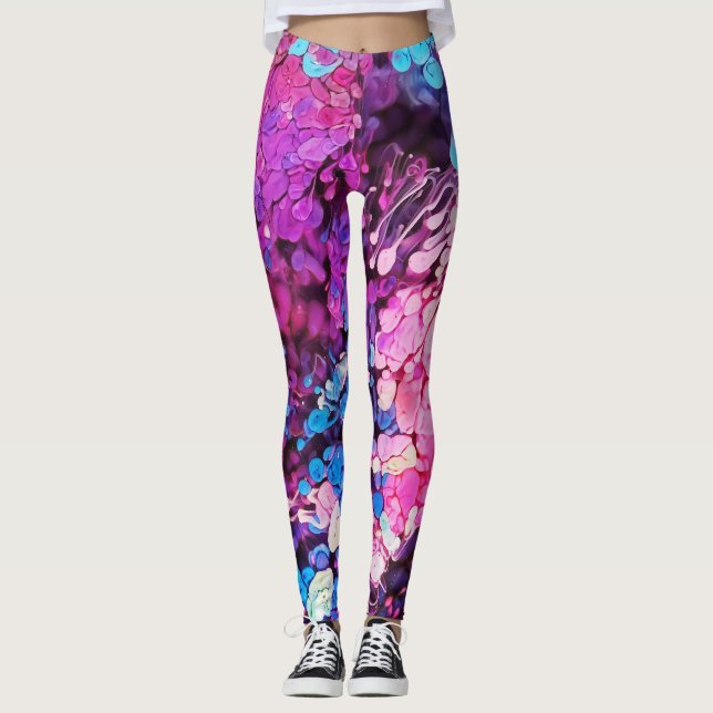 Leggings Peinture Abstraite colorée Arc-en-ciel version 3 (Devant)