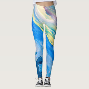 Leggings Peinture acrylique colorée, arrière - plan texturé