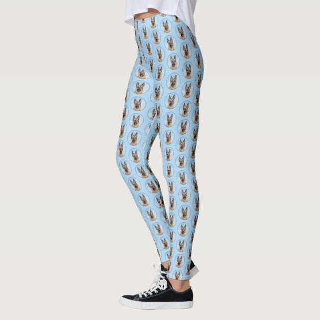 Leggings Peinture berger allemande - jolie art original chi (Gauche)
