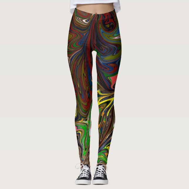 Leggings Peinture colorée | Art Abstrait (Devant)