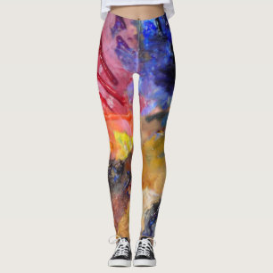 Leggings Peinture colorée de la palette du peintre