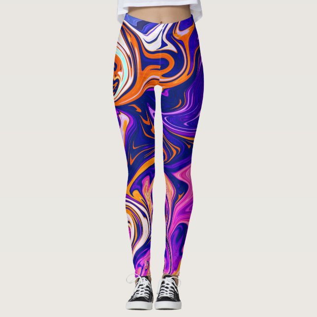 Leggings Peinture colorée | Meilleur art, abstrait moderne (Devant)