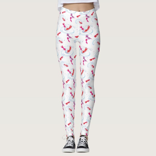 Leggings Peinture d'aquarelle japonaise Koi Fish (Devant)