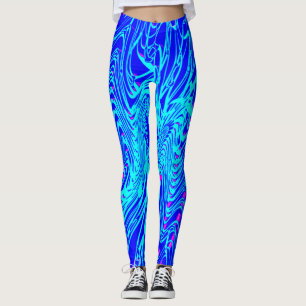 Leggings Peinture d'art Abstrait bleu moderne