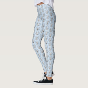 Leggings Peinture de berger blanc - jolie art original de c