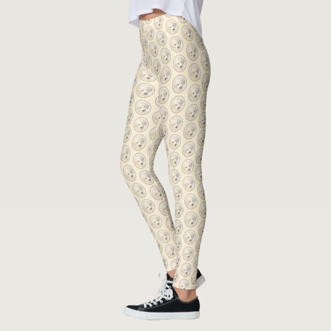 Leggings Peinture de chiot d'or Retriever - Art de chien or (Gauche)