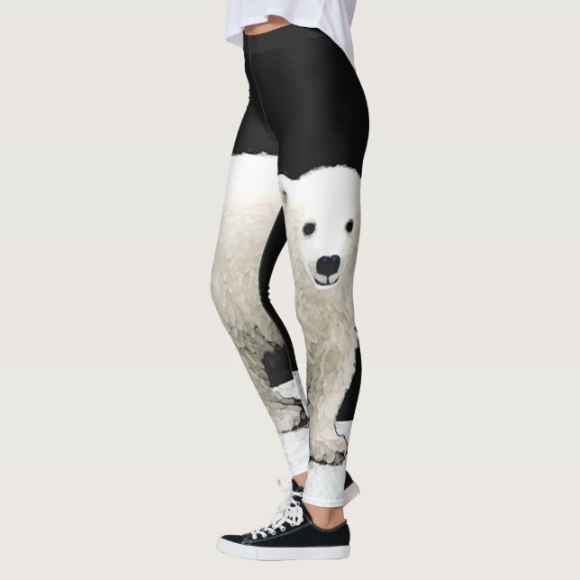 Leggings Peinture de CUB d'ours blanc - art original de (Gauche)