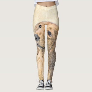 Leggings Peinture de Dachshund (Longhaïs) - Art original du