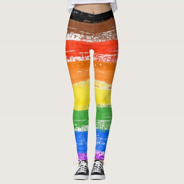 Leggings Peinture de fierté LGBTQIA+ (Devant)