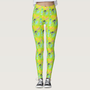 Leggings Peinture de libellules chatoyante