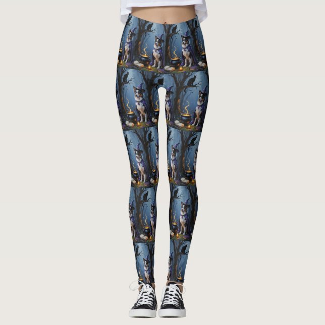 Leggings Peinture d'Halloween capricieuse australienne (Devant)