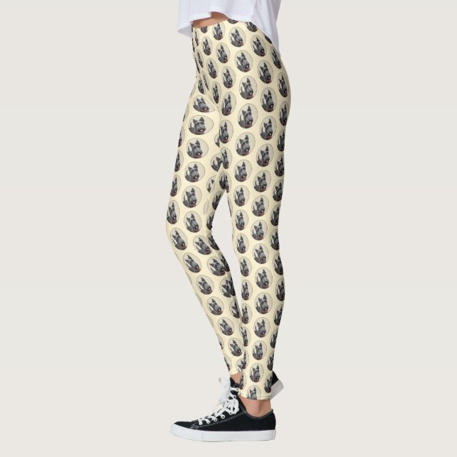 Leggings Peinture écossaise Terrier - Cute Original Chien A (Gauche)