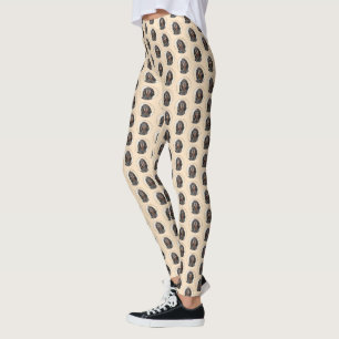 Leggings Peinture en noir et blanc - Art original Chien
