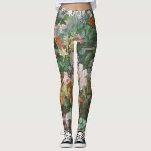 Leggings Peinture florale de fleurs colorées vintage jolies