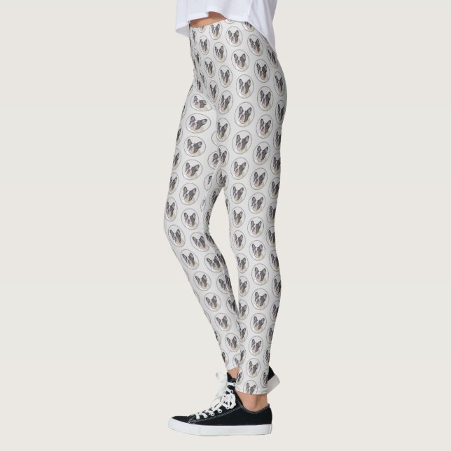Leggings Peinture française de Bulldog (Pied de broche) - A (Gauche)