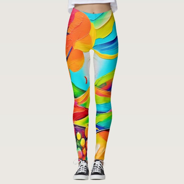 Leggings Peinture Harmonie à flanc de colline (Devant)