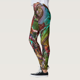 Leggings Peinture inspirée de la nature Splatter Arc-en-cie