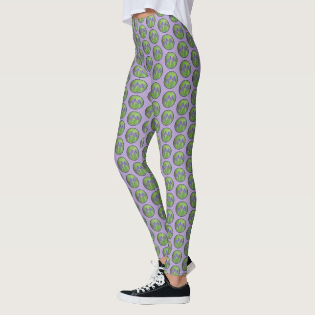 Leggings Peinture Iris Violet - Art Fleur Originale (Gauche)