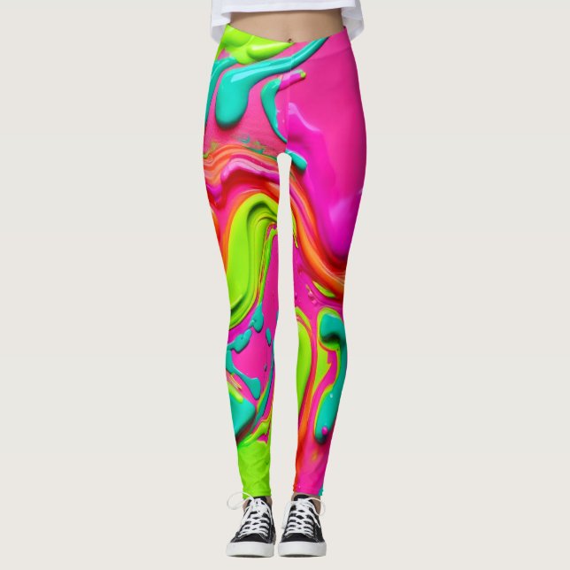 Leggings Peinture liquide vibrante (Devant)