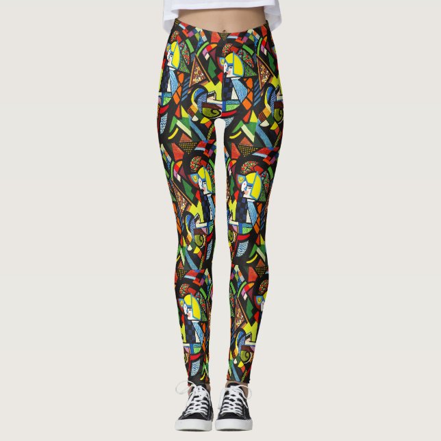 Leggings Peinture Moderniste Géométrique Colorée Abstraite (Devant)