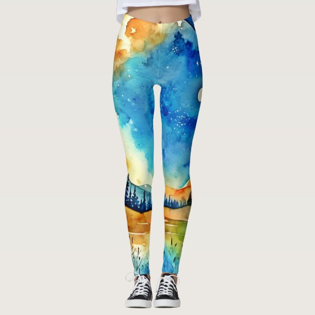 Leggings Peinture Pleine lune (Devant)