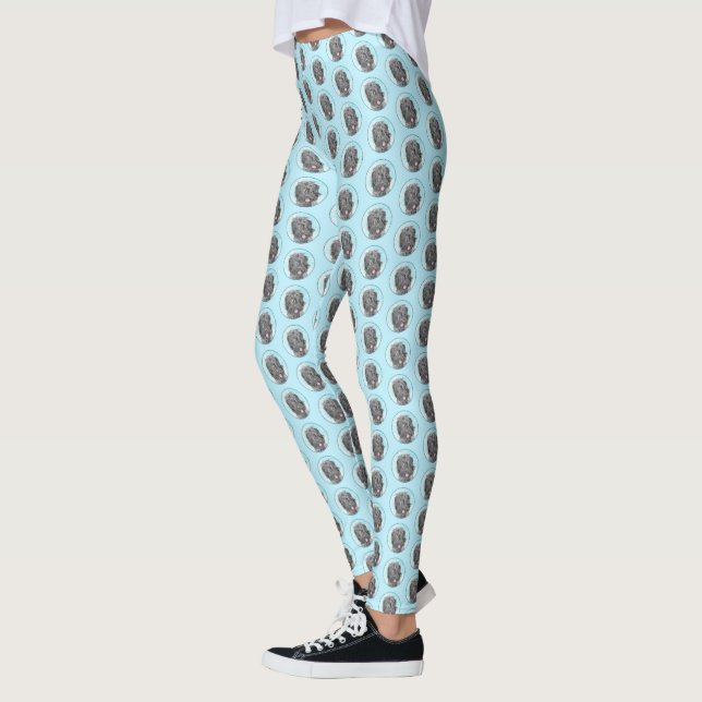 Leggings Peinture russe Terrier noir - Chien original migno (Gauche)