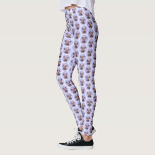 Leggings Peinture sur la frontière de Terrier - jolie art o