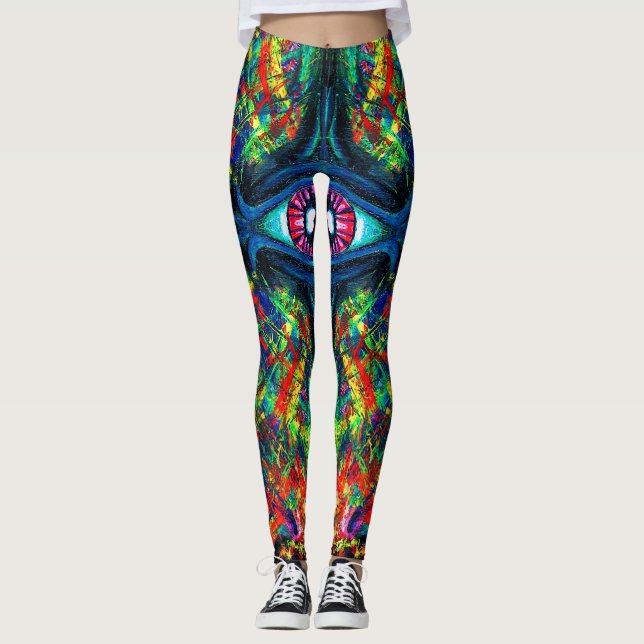 Leggings Peinture tordue et trompeuse (Devant)