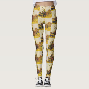 Leggings Peinture vintage de Van Gogh Paris Moulin