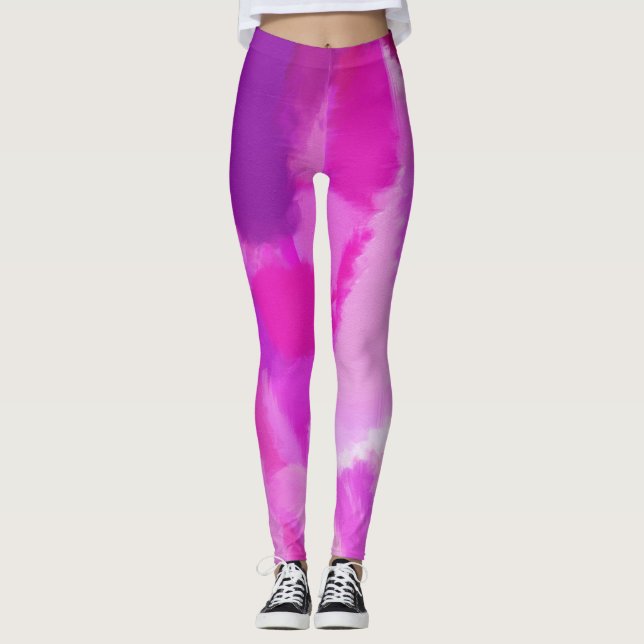 Leggings Peinture violet rose (Devant)