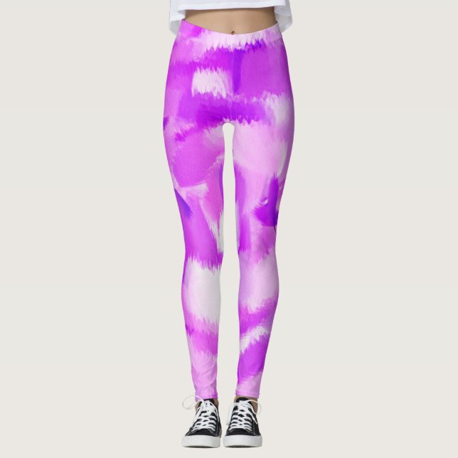Leggings Peinture violette #3 (Devant)