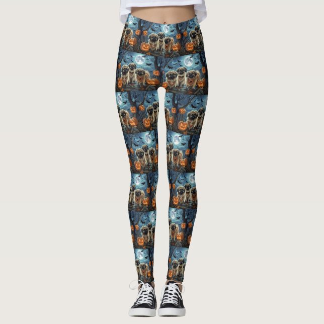 Leggings Pékinois Halloween effrayant (Devant)