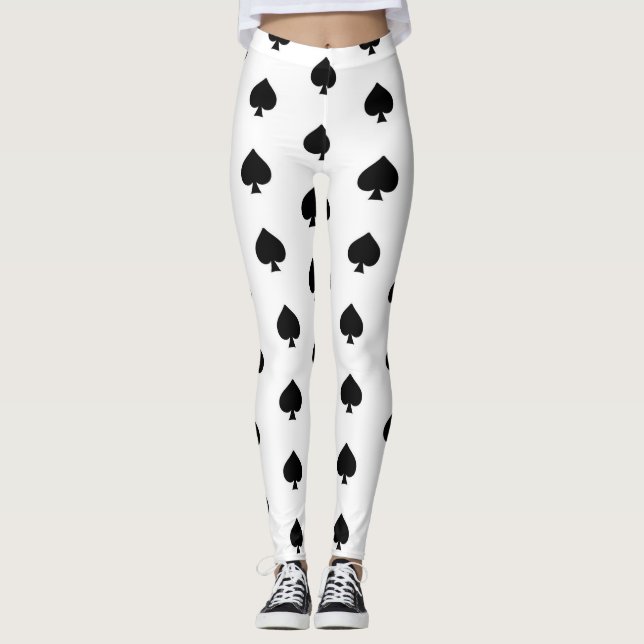 Leggings Pelles noires sur le blanc (Devant)