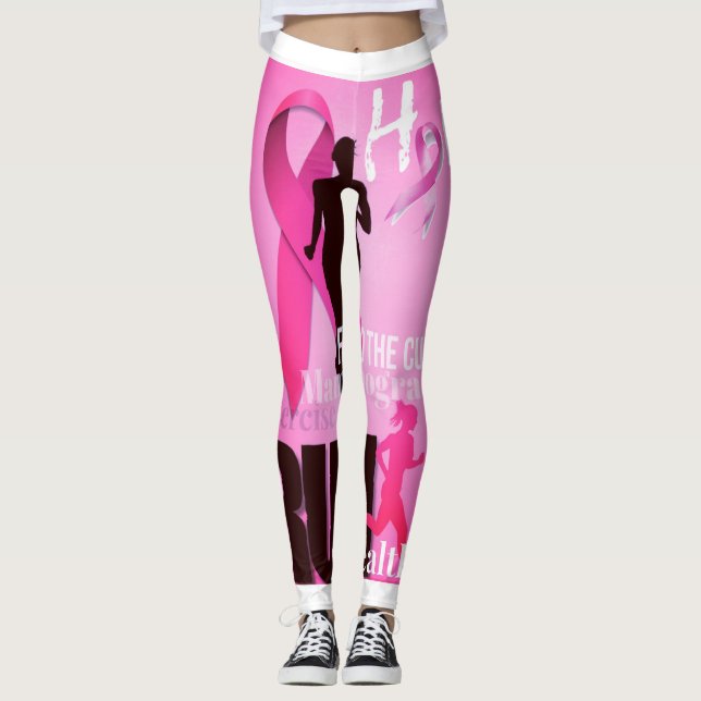 Leggings Pensez à la conscience du cancer du sein rose