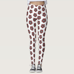 Leggings Pentagramme aux roses rouges