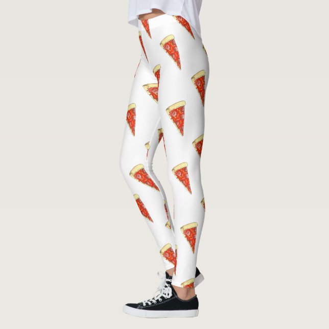 Leggings Pepperoni Fromage Pizza Slice Alimentation italien (Gauche)