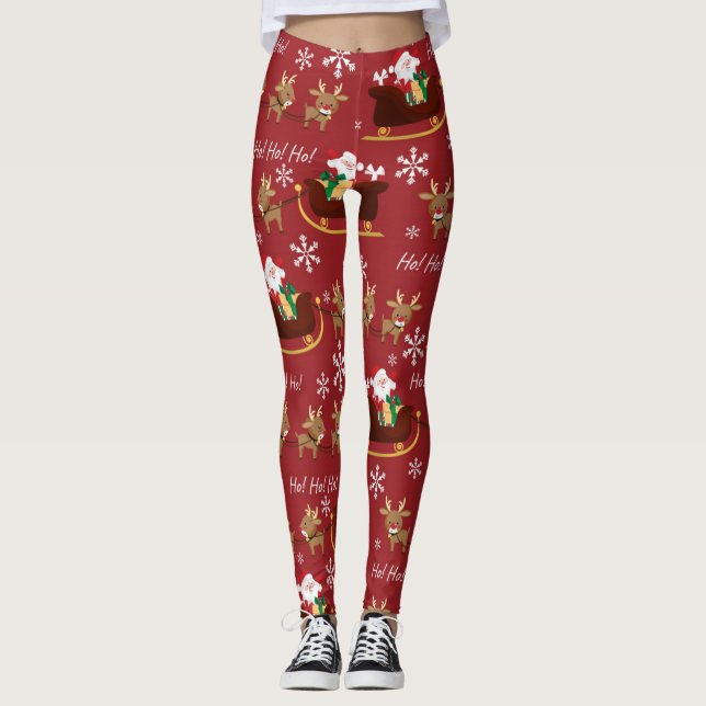 Leggings Père Noël arrive Motif (Devant)