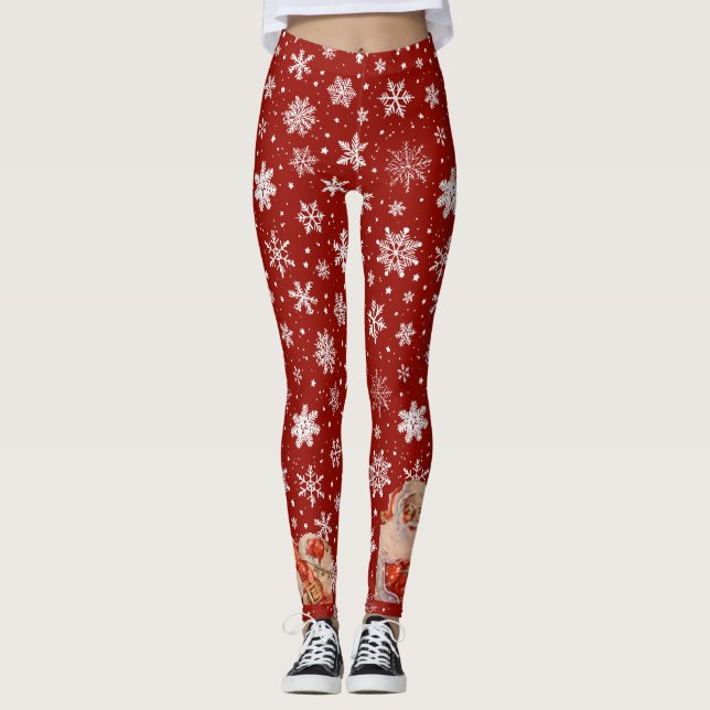 Leggings Père Noël en neige (Devant)