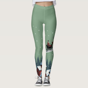 Leggings Père Noël et son Sleigh