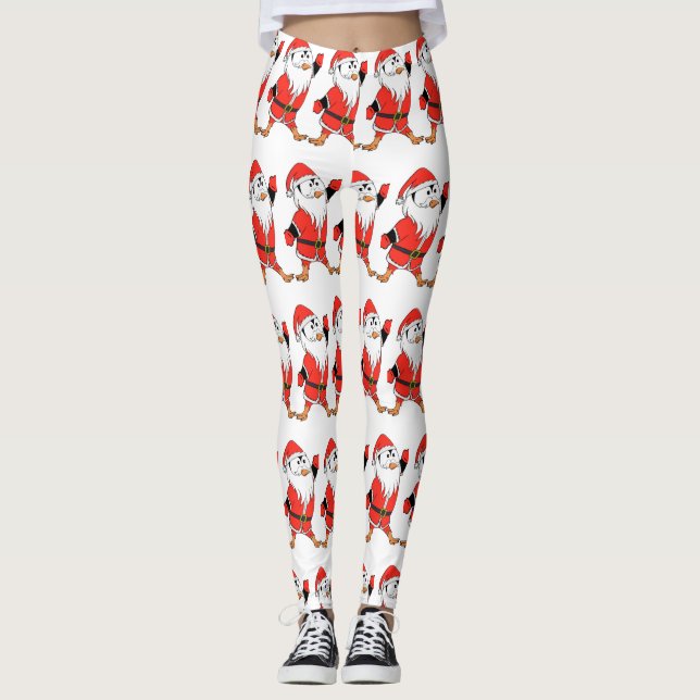 Leggings Père Noël Penguin Prêt pour Noël (Devant)