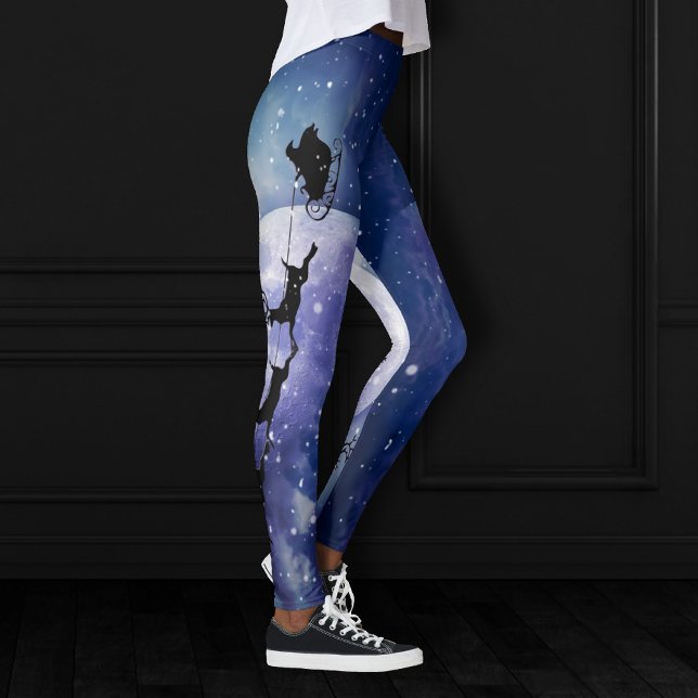 Leggings Père Noël Sleigh | Imaginaire Galaxy Christmas Nig (Créateur téléchargé)