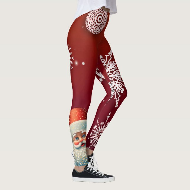 Leggings Père Noël sur les pattes arrière - plans de flocon (Droite)