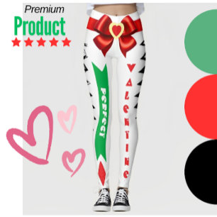 Leggings Perfect Valentine Cadeau personnalisé Bow et conce