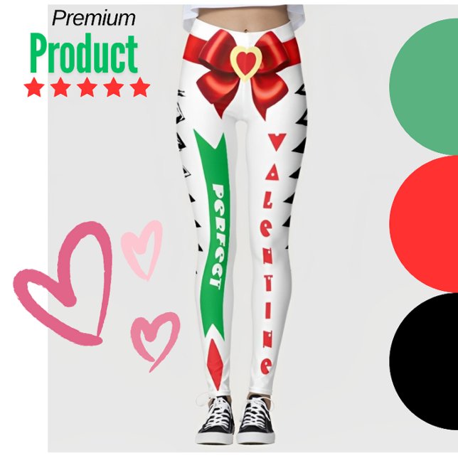 Leggings Perfect Valentine Cadeau personnalisé Bow et conce (Créateur téléchargé)