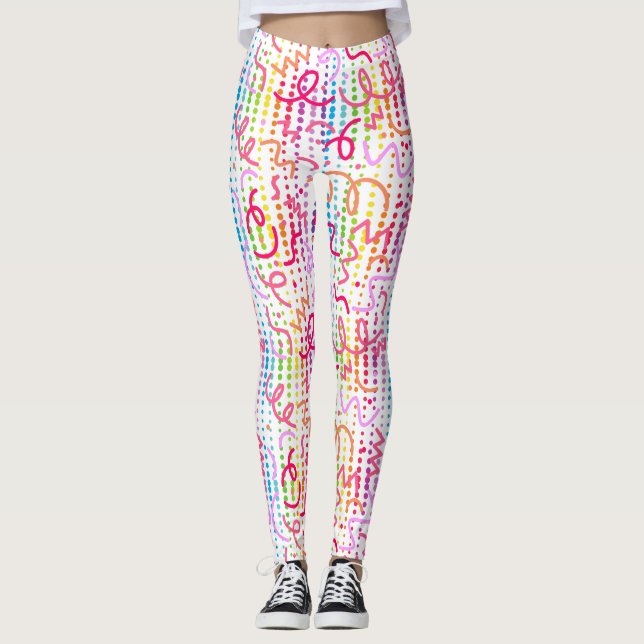 Leggings Perles de couleur à gribouiller (Devant)