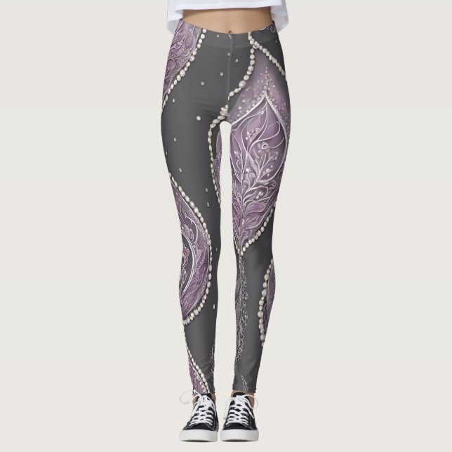 Leggings Perles sombres art IA (Devant)